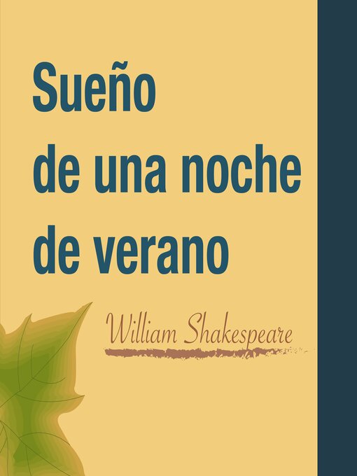 Cover image for Sueño de una noche de verano